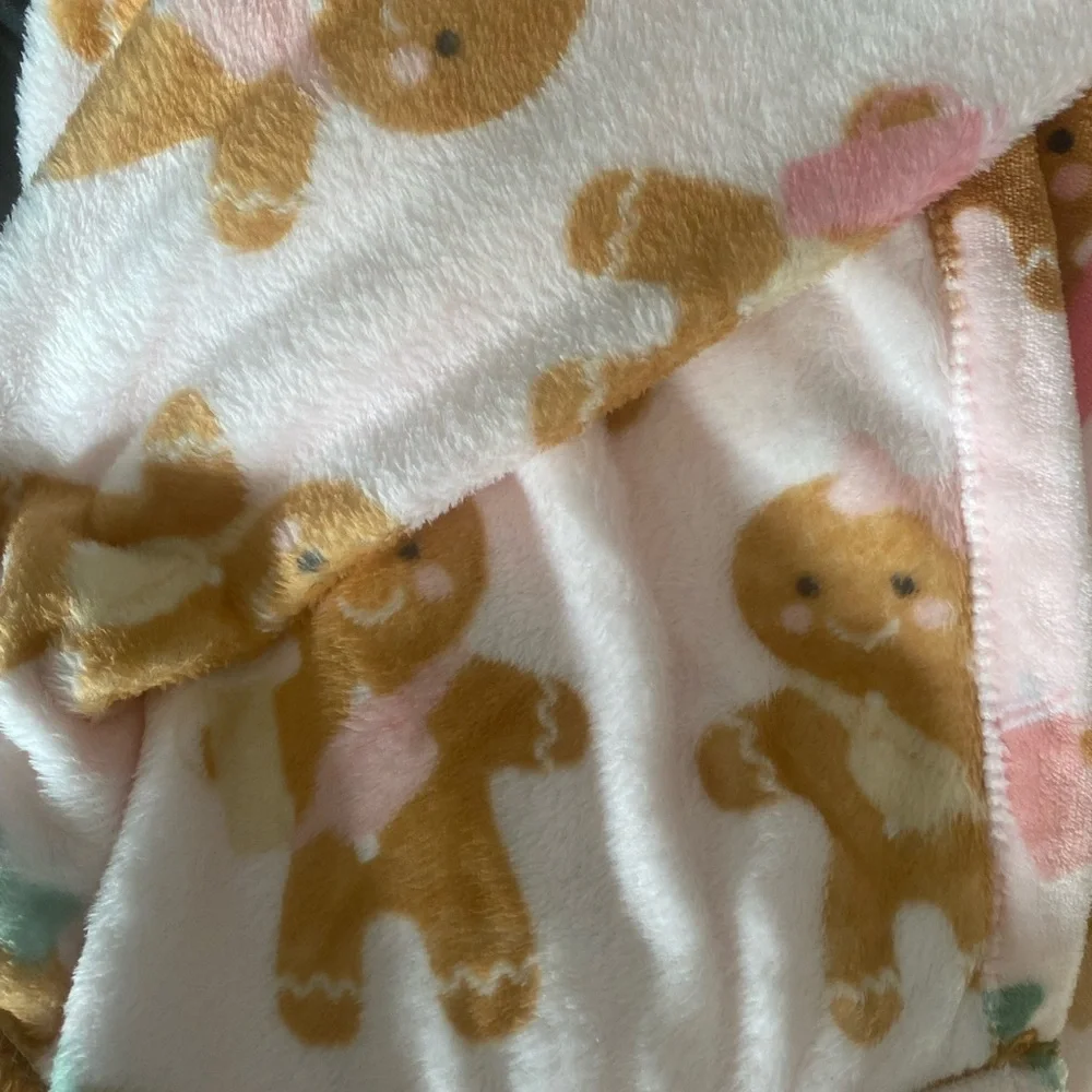 GINGERBREAD GIRL TUMBLER BAG Plush Throw Holiday Blanket